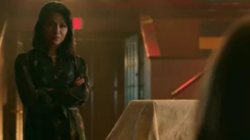 Butterfly Ruffled Blouse worn by Emma Tig (Karen David) in Legacies Season 2 Episode 14