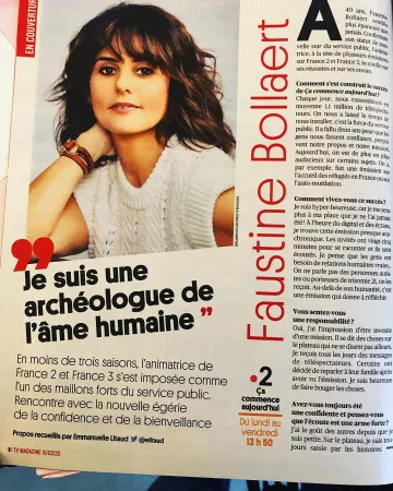 Le pull sans manches en maille écru de Faustine Bollaert sur le compte Instagram de @faustinebollaert