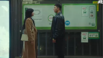 Brown Wool Beige Coat worn by Oh Soo Ah (Kwon Nara) in Itaewon Class Season 1 Episode 6