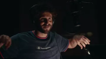 Champion blue ringer t-shirt worn by Dave (Lil Dicky) in Dave (S01E03)
