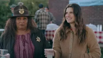 Beige Fleece Jacket worn by Rio (Lake Bell) in Bless This Mess Season 2 Episode 15