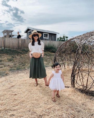 Falda Verde de Crystalin Da Silva en la cuenta de Instagram @crystalinmarie