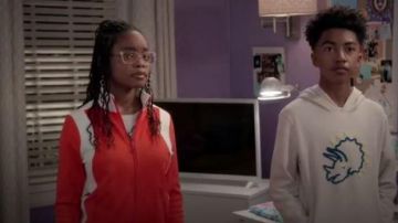 Orange Veste de survêtement Colorblock porté par Diane Johnson(Marsai Martin), en black-ish Saison 6 Épisode 18