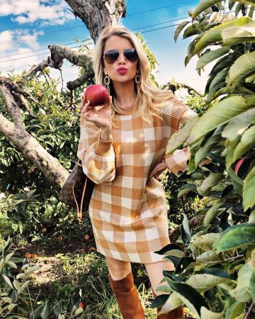 Vestido a cuadros de Ali Smith en la cuenta de Instagram @alismithstyle