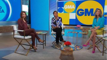 Zara Haut de Satin porté par Ginger Zee sur Good Morning America le 19 Mars 2020