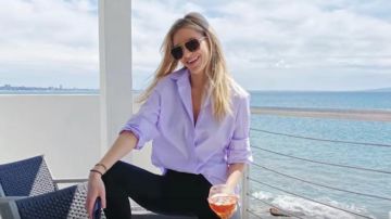 Bottega veneta Square-Frame Aviator Metal Lunettes de soleil portées par Morgan Stewart sur E! News Le 21 Mars 2020