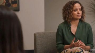 Green Blouse worn by Lala (Judy Reyes) in Better Things Season 4 Episode 3