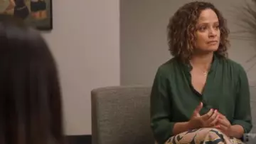 Green Blouse worn by Lala (Judy Reyes) in Better Things Season 4 Episode 3