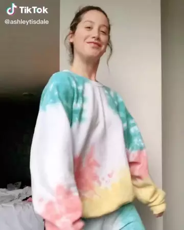 Max Roux Pastel Sweatshirt worn by Ashley Tisdale Tiktok March 16, 2020