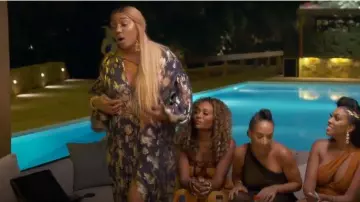 Blue Metallic Dress worn by  NeNe Leakes in The Real Housewives of Atlanta Season 12 Episode 19