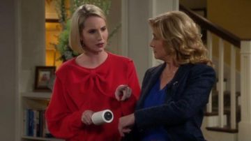 Red Bow Sweater worn by Mandy Baxter (Molly McCook) in Last Man Standing Season 8 Episode 16