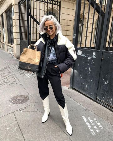 Les bottes blanches à talons Stradivarius de Camille Callen sur son compte Instagram @noholita