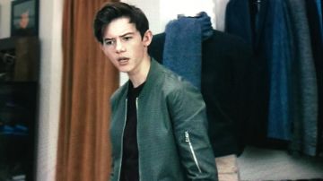 Green jacket worn by Monroe (Griffin Gluck) in Big Time Adolescence