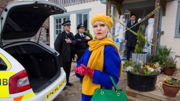 Red Leather Gloves worn by Agatha Raisin (Ashley Jensen) in Agatha Raisin (Season 3)