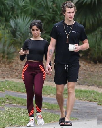Adidas Ivy Park Tights Maroon Solar Orange de Camila Cabello en la cuenta de Instagram @camila_cabello 29 de marzo de 2020