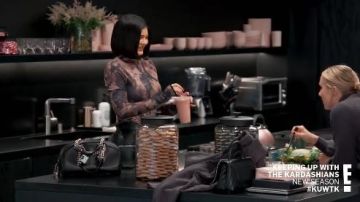 Black Leather Bag worn by Kylie Jenner in Keeping Up with the Kardashians Season 18 Episode 1