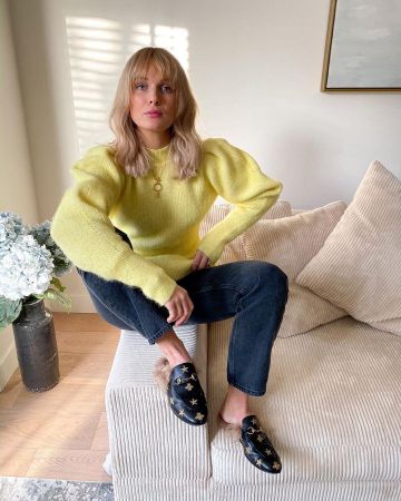 Peplum Jumper Yellow de Naaomi en la cuenta de Instagram @naaomiross