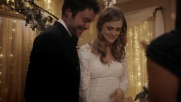 Lace Wed­ding Dress worn by Michaela Stone (Melissa Roxburgh) in Manifest Season 2 Episode 12