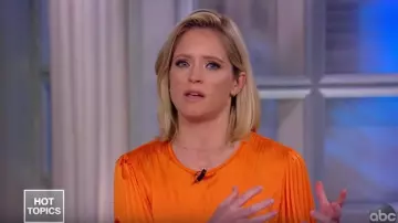 A.l.c. Be­hati Pleat­ed Long-Sleeve Asym­met­ric Dress worn by Sara Haines on The View March 31, 2020