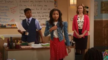 Puff Sleeve Denim Jacket worn by Nia Baxter (Navia Robinson) in Raven's Home Season 3 Episode 22