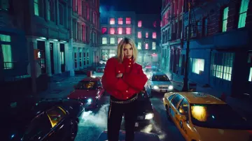 Chanel 1980s Standing Collar Puffy Jacket worn by Dua Lipa in her Break My Heart (Official Music Video)