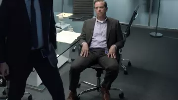 Grey jacket suit worn by Greg Sanders (Donald Sage Mackay) as seen in Treadstone (S01E03)