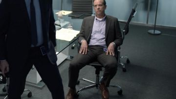 Brown leather derby shoes worn by Greg Sanders (Donald Sage Mackay) as seen in Treadstone (S01E03)