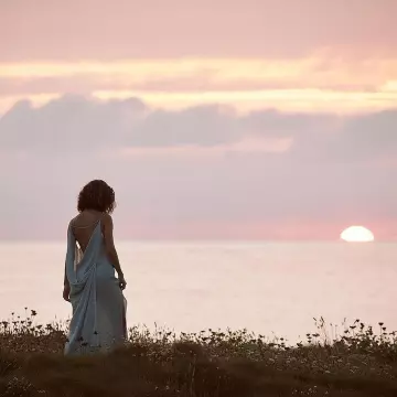 Le robe longue vert d'eau de María Pedraza sur son compte Instagram @mariapedraza_