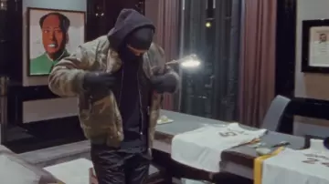 Raf Simons Camo bomber jacket worn by Drake in the Toosie Slide music video