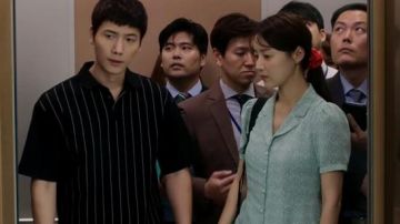 Print­ing Col­lar Dress Mint worn by Han Ji-hye in The Golden Garden Episode 5