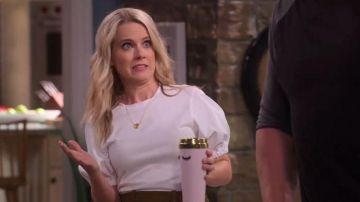 White Puffed Sleeve Top worn by Cassy (Allison Munn) in The Big Show Show Seeason 1 Episode 1