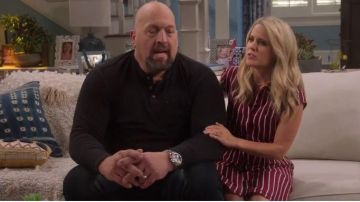 Derek Lam 10 Crosby Striped Shirt Dress worn by Cassy (Allison Munn) in The Big Show Show Season 1 Episode 2