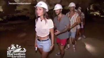 The crop top with short sleeves and white mesh back of Alix in The Marseilles to the Caribbean Episode 38 07/04