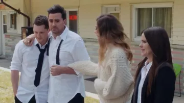 Thom Browne White Oxford Button-Down Shirt worn by David Rose (Daniel Levy) in Schitt's Creek (S06E14)