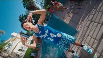 Bape Anniversary Blue Camo 'Bapesta' Sneakers worn by Lil Mosey in his Blueberry Faygo music video