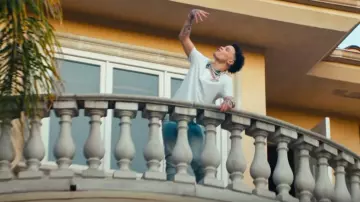 Fendi Col­lar Po­lo Shirt worn by Lil Mosey in his Blueberry Faygo music video