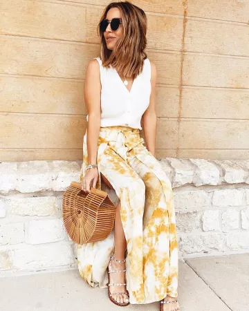 Pantalones de pierna ancha de Jaime Shrayber en la cuenta de Instagram @jaimeshrayber