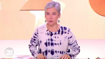 La corbata y el tinte top usados por Élisabeth Quin en el show 28 minutos del 18.03.2020