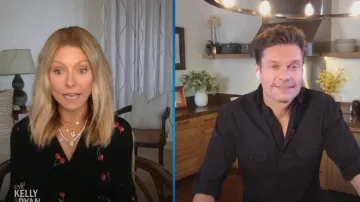 Hvn Paula Deep V-Neck Dress worn by Kelly Ripa on LIVE with Kelly and Ryan April 8, 2020