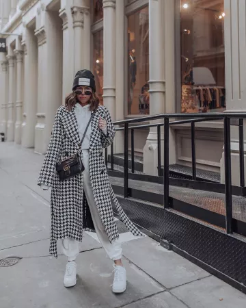 Pied-de-poule Couche de Tiffany Jais sur l'Instagram account @flauntandcenter