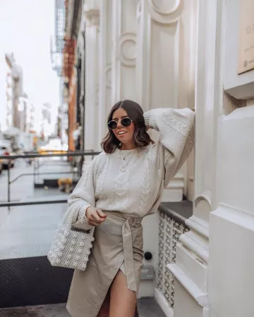 Reformation Skirt of Tiffany Jais on the Instagram account @flauntandcenter