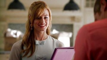 Ted Baker Blue Bow Dress worn by Paige Collins (Brooke D'Orsay) in Royal Pains (S06E05)