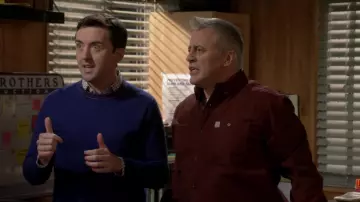Carhartt brown button shirt worn by Adam Burns (Matt LeBlanc) in Man with a Plan (S04E03)