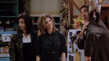 The black shirt in jeans worn by Rachel Green (Jennifer Aniston) in Friends (Season 1 Episode 19) 