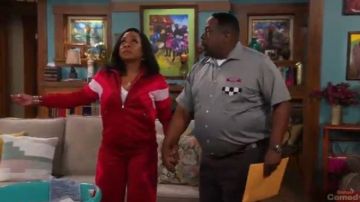 Red Track Jacket worn by Tina (Tichina Arnold) in The Neighborhood Season 2 Episode 20