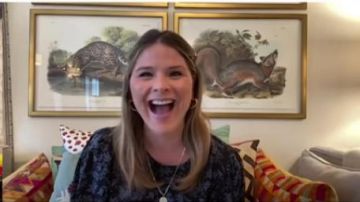 Veronica beard Clarke Floral Button-Back Silk Top usado por Jenna Bush Hager en Today abril 15, 2020