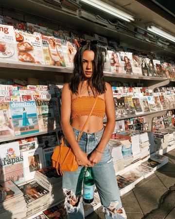 Rebecca Minkoff Mini Stella Sacoche de Cuir porté par Michelle Infusino sur son Instagram account @michelleinfusino