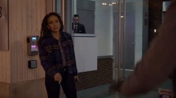 Laine bleue à Carreaux Veste portée par Teri (Meta Golding) dans l'Empire Saison 6 Épisode 17