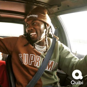Supreme Split Crew­neck Sweat­shirt Brown worn by Offset on his Instagram account @offsetyrn