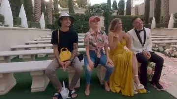 Yellow Lace Gown Dress worn by Brittany Cartwrightin Vanderpump Rules Season 8 Episode 15